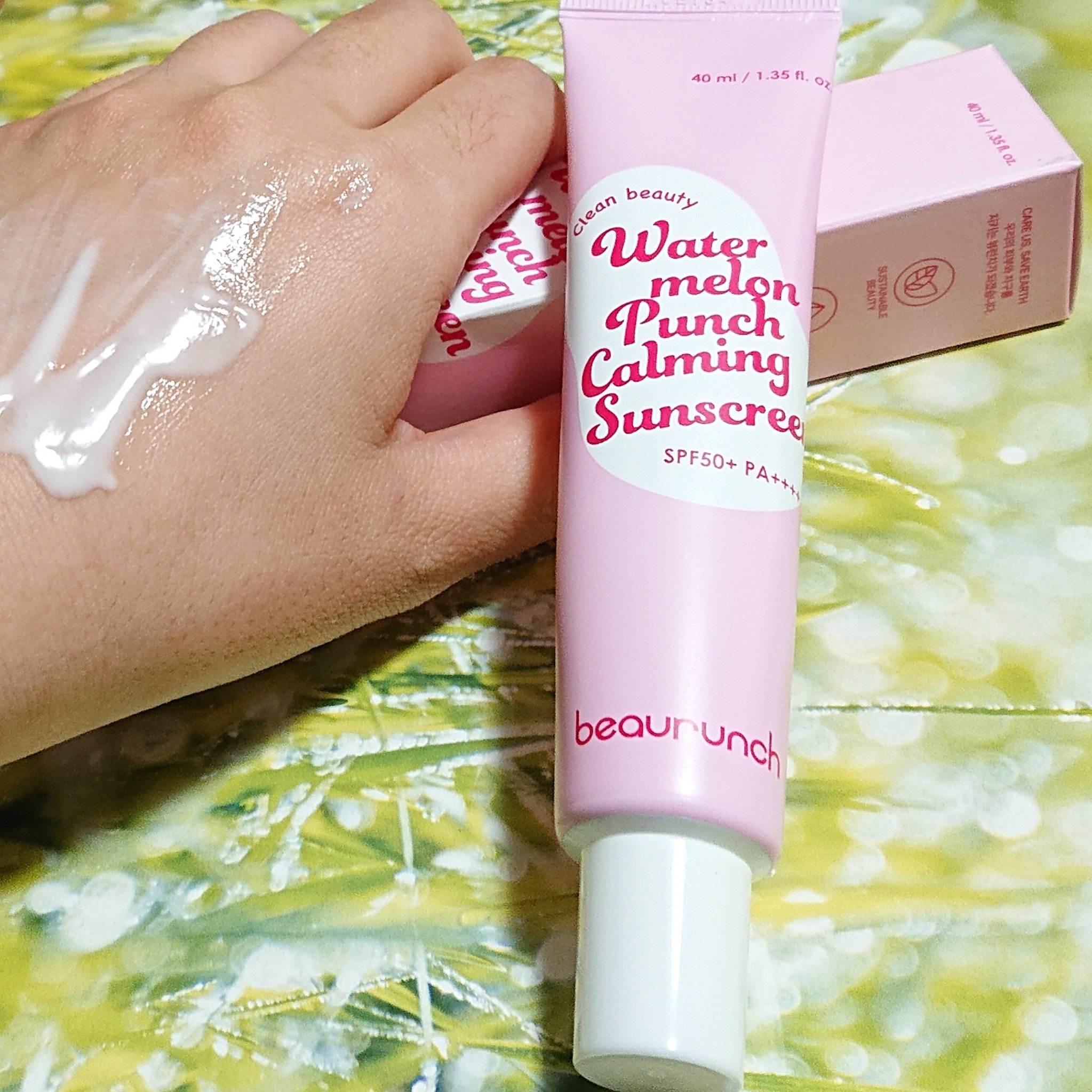 ウォーターメロン パンチ カミング サンスクリーン / スイカサンクリーム / SPF 50+ PA++++  /ビューランチ/日焼け止めクリームを使ったクチコミ（1枚目）