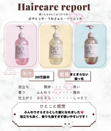 SS ビオリス ピュアレタッチ ぺたふぅわ シャンプー/ヘアコンディショナー/SSビオリス/市販シャンプーを使ったクチコミ(1枚目)