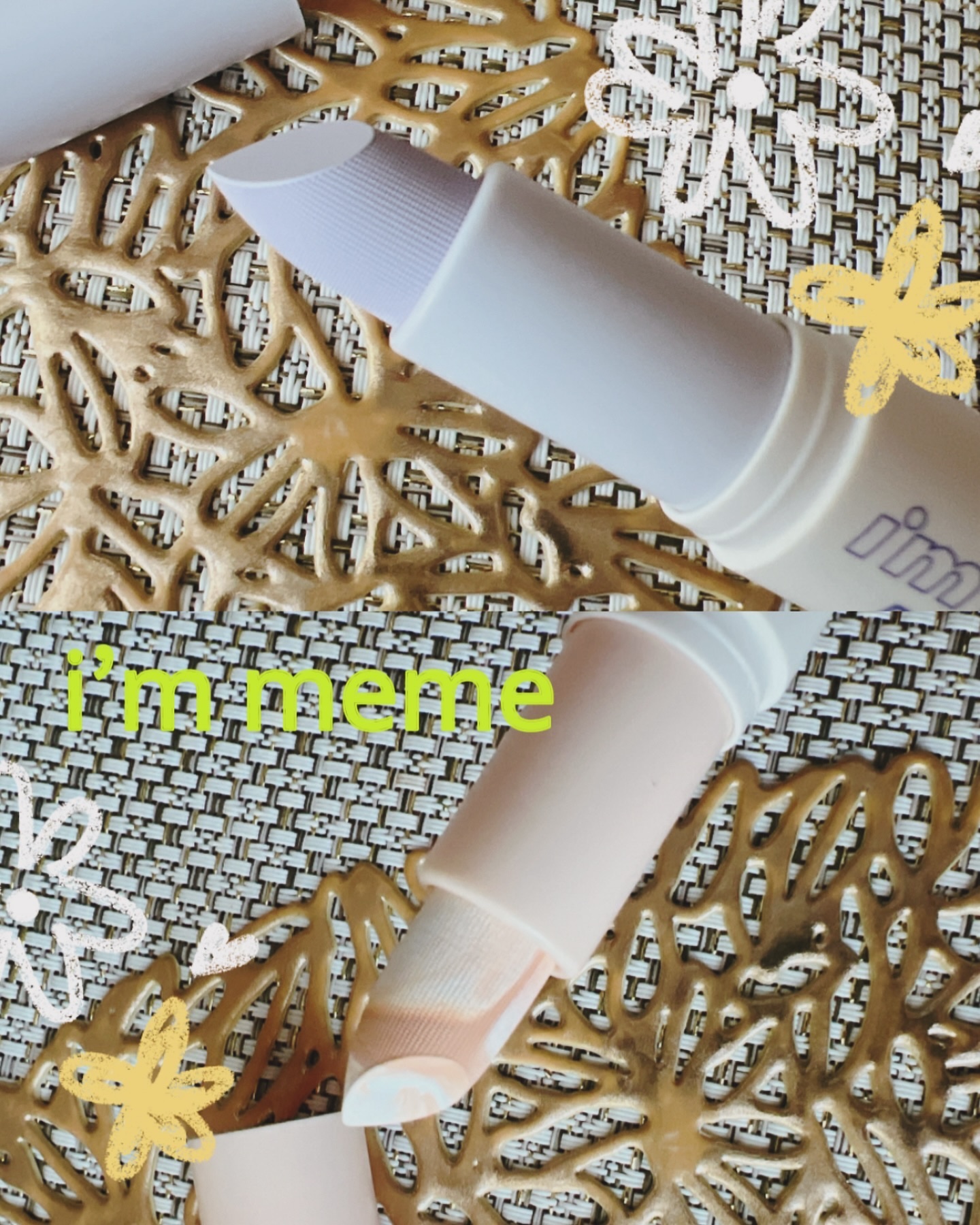 アイムマルチスティックデュアルコレクター 003 マーブルベージュ×パールラベンダー/i’m meme/スティックコンシーラーを使ったクチコミ（2枚目）