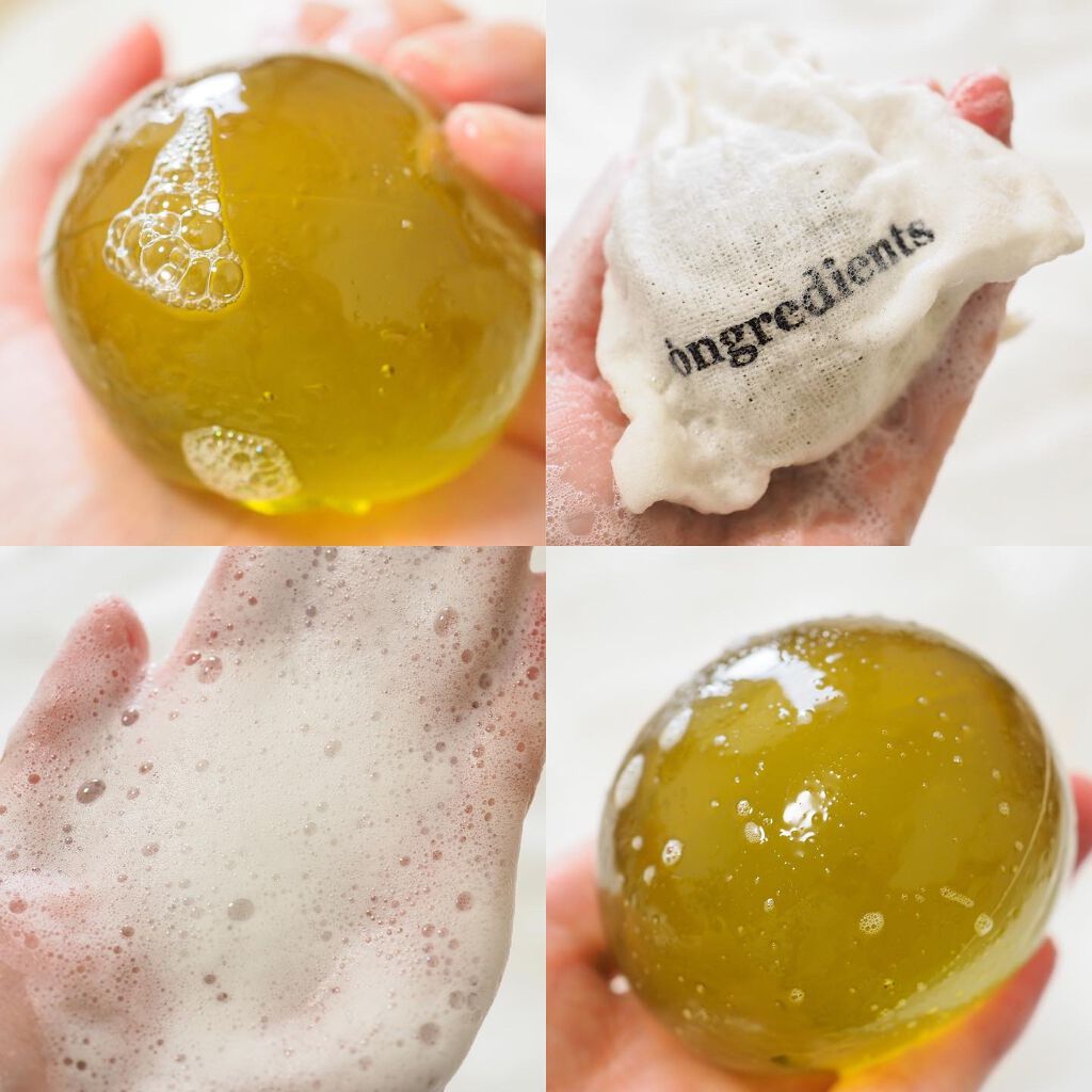 Jeju Green Tea Cleansing Ball/Ongredients/洗顔石鹸を使ったクチコミ(3枚目)