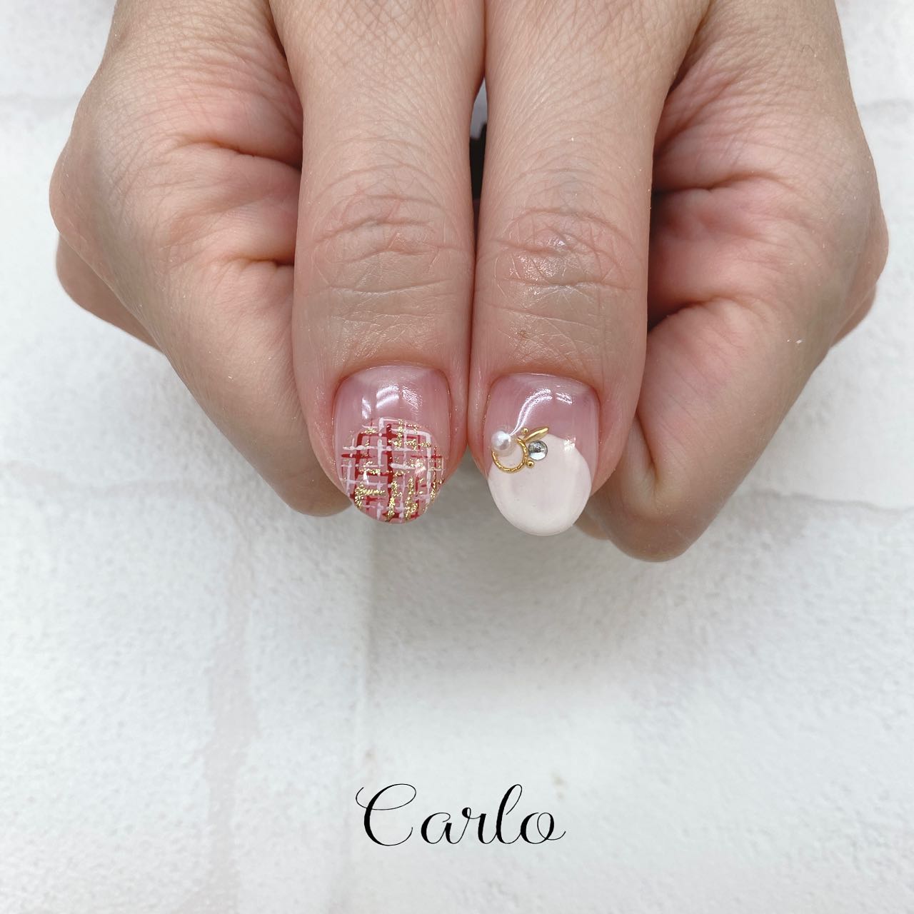 YUKA on LIPS 「.ツイードnail..#nail#nailist#ネイル#ネイ..」(1枚目)