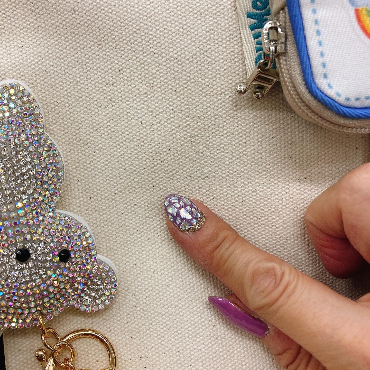 ジェル風ネイルシール フラッフィーチェック/DAISO/ネイルシールを使ったクチコミ（1枚目）