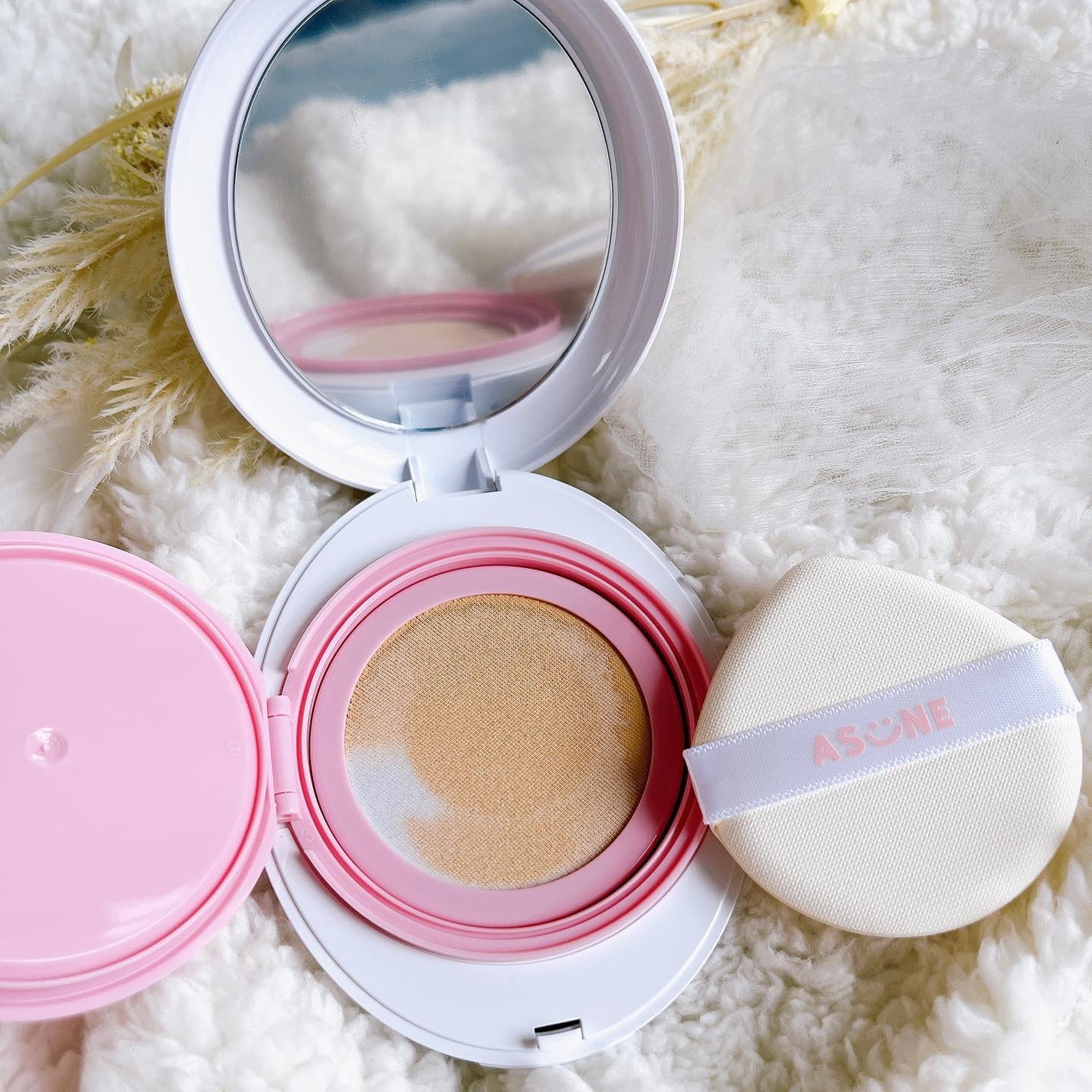 デューイーメッシュファンデーション/ASUNE /クッションファンデーションを使ったクチコミ(2枚目)