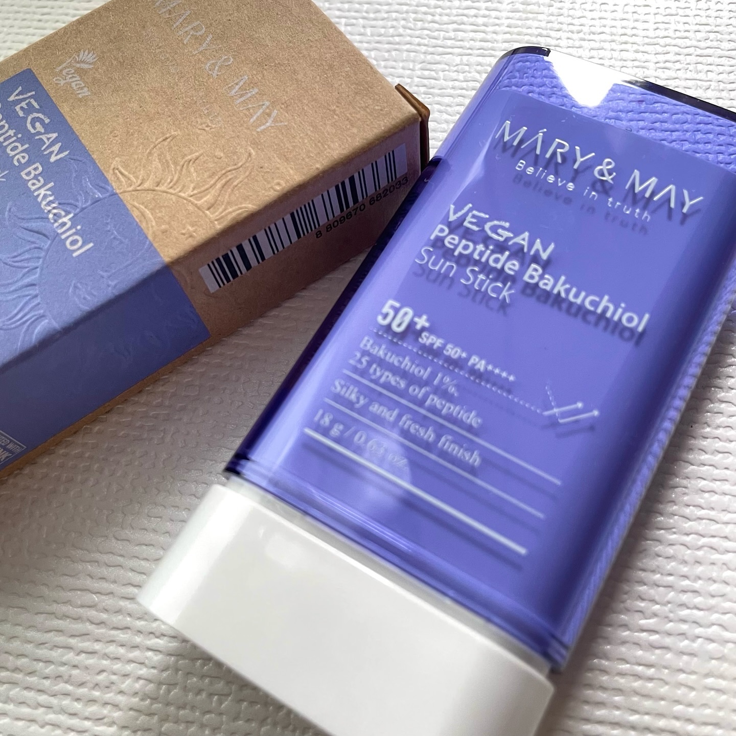 ヴィーガンペプチドバクチオールサンスティック SPF50+ PA++++/MARY&MAY/日焼け止めスティックを使ったクチコミ（2枚目）