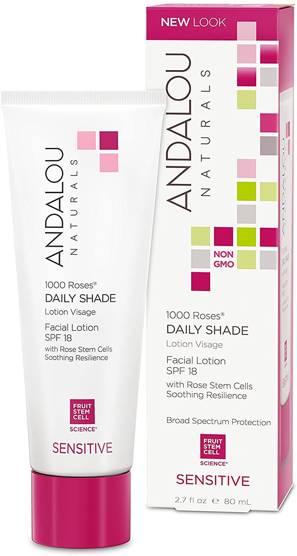 1000 Roses Daily Shade Facial Lotion SPF 18 / Andalou Naturals