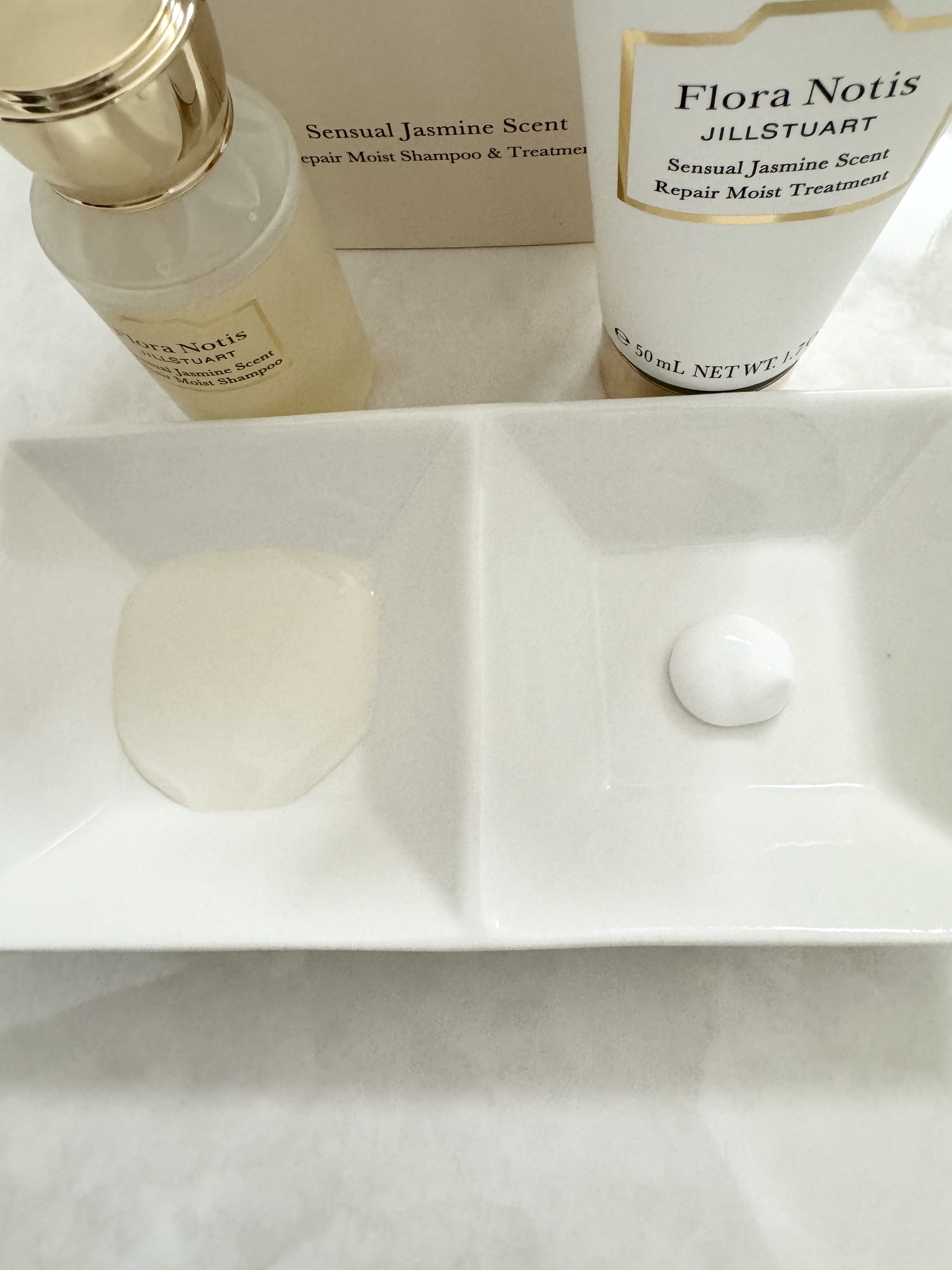 センシュアルジャスミン リペアモイストシャンプー / リペアモイストトリートメント トライアルサイズ(シャンプー&トリートメント)/Flora Notis JILL STUART/市販シャンプーを使ったクチコミ（2枚目）