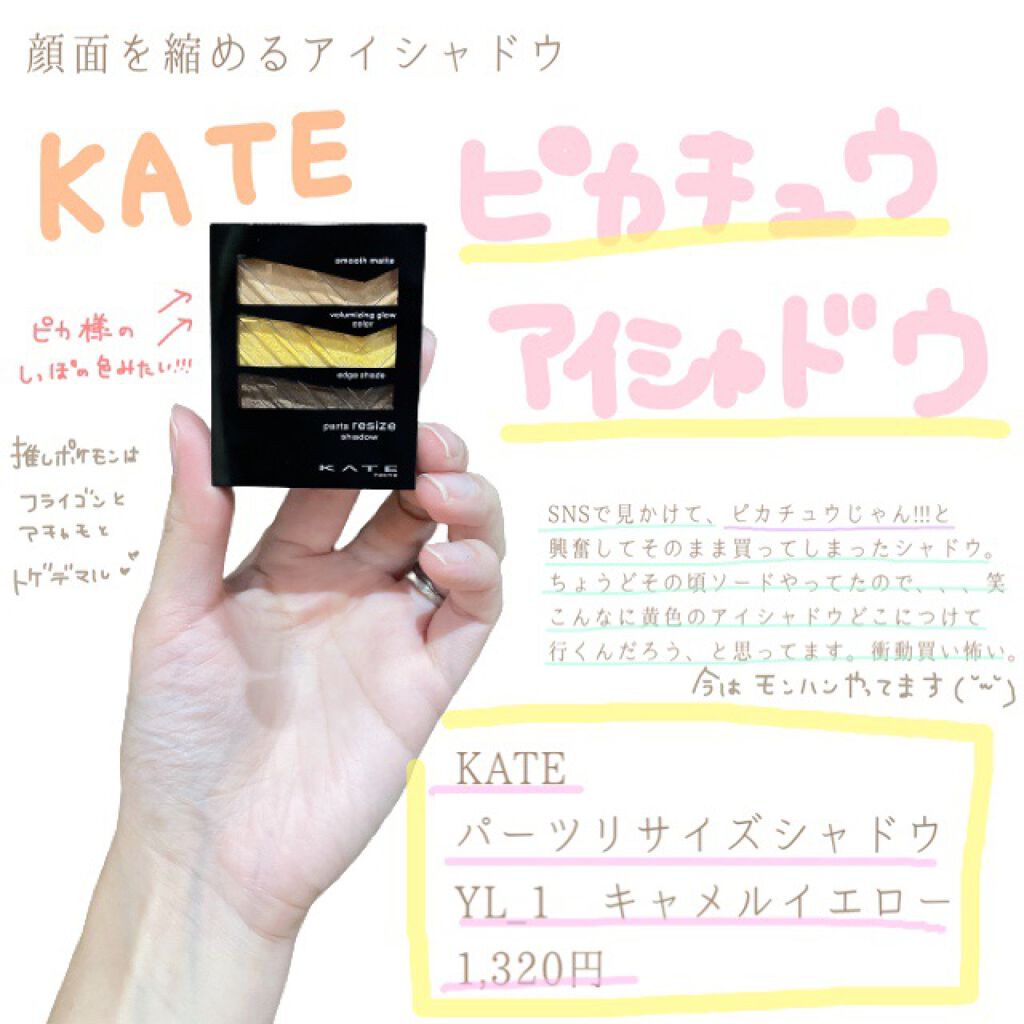 パーツリサイズシャドウ YL-1 キャメルイエロー/KATE/アイシャドウパレットを使ったクチコミ（1枚目）