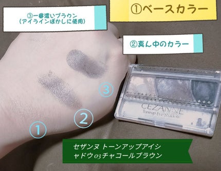 グロスアップアイシャドウ/CEZANNE/アイシャドウパレットを使ったクチコミ(2枚目)