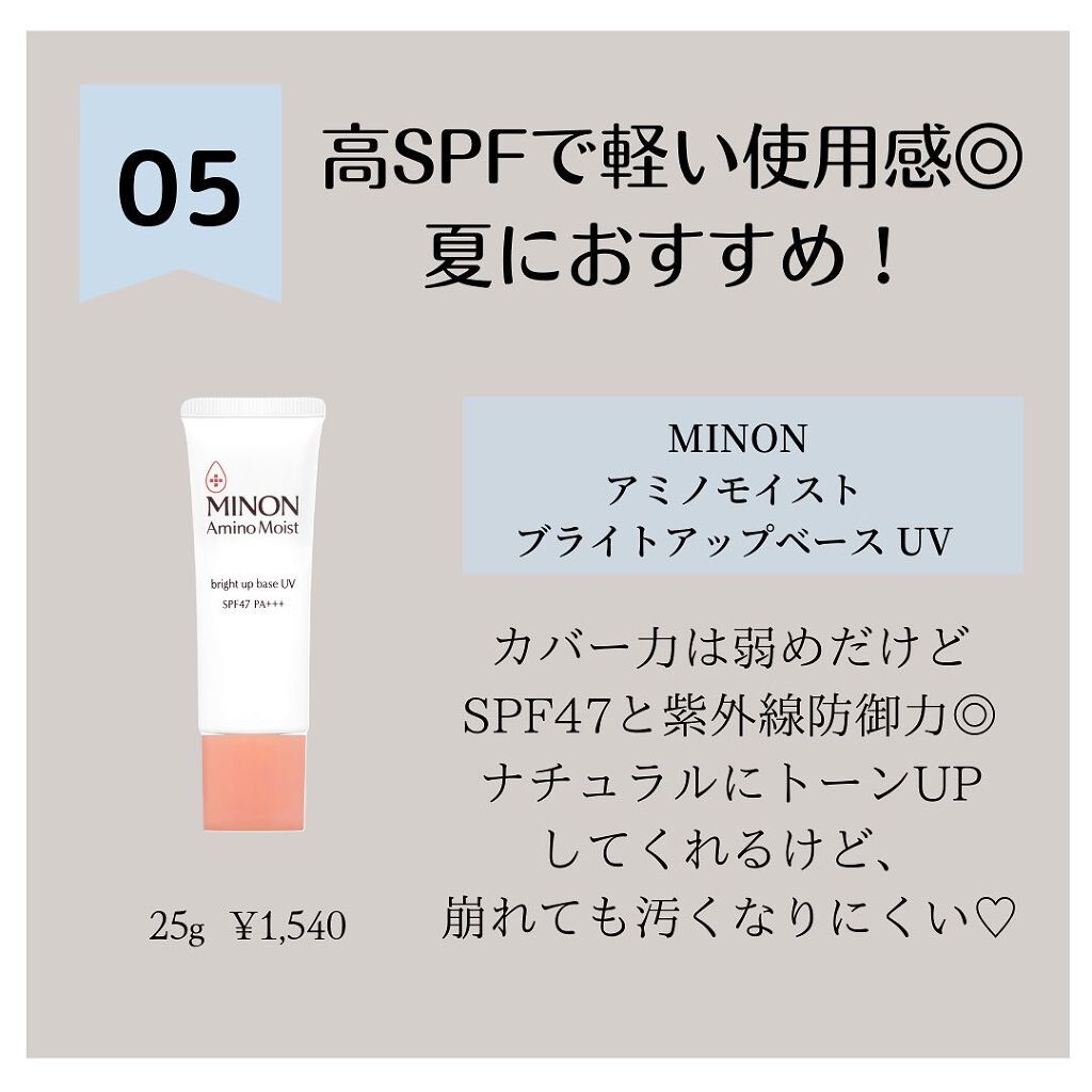 ミノン アミノモイスト ブライトアップベース UV/ミノン/化粧下地を使ったクチコミ(7枚目)