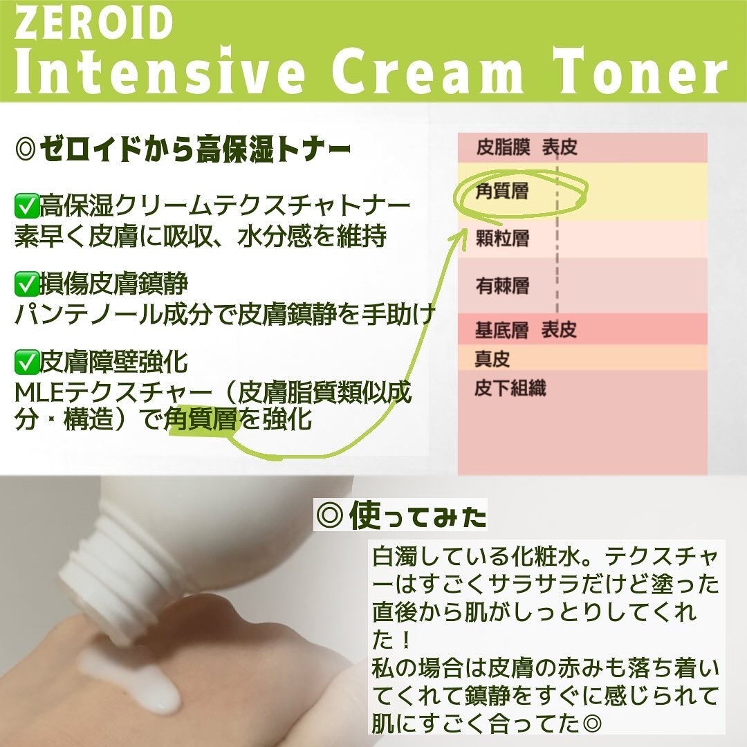 インテンシブクリームトナー/ZEROID/化粧水を使ったクチコミ（2枚目）