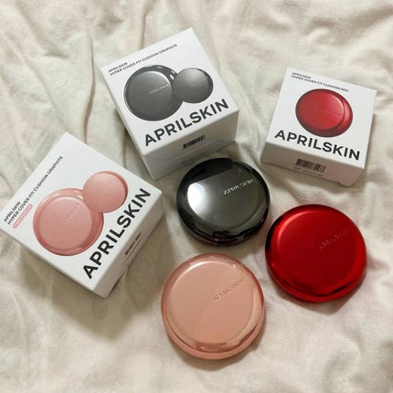 ハイパーカバーフィットクッション ピンク(桜エディション)/APRILSKIN/クッションファンデーションを使ったクチコミ(1枚目)