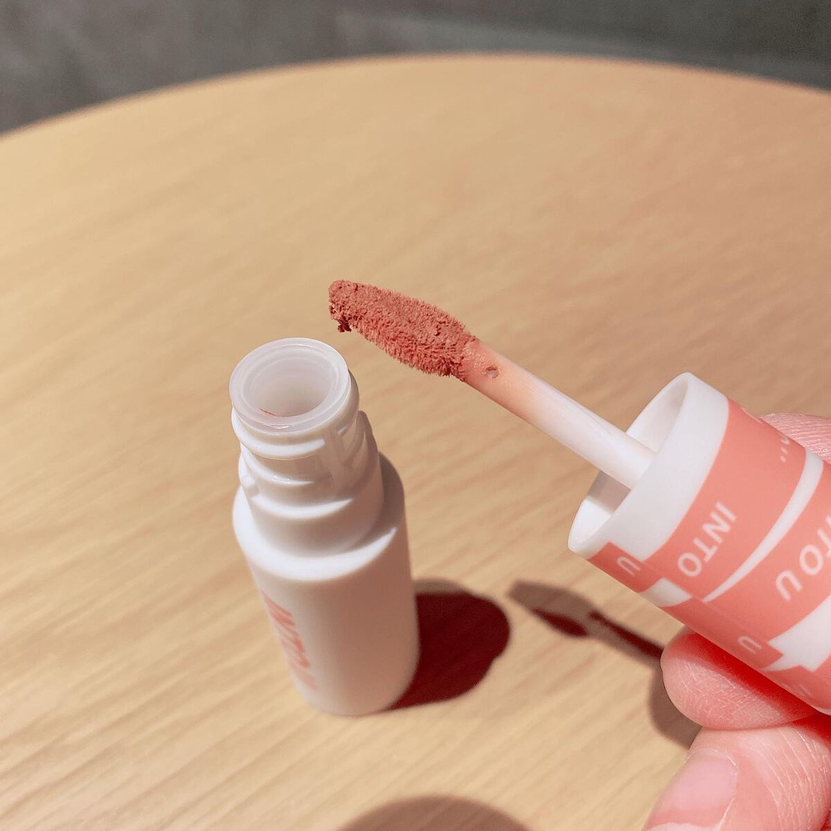 スーパーマットリップ&チークマッド/INTO U/口紅を使ったクチコミ(2枚目)