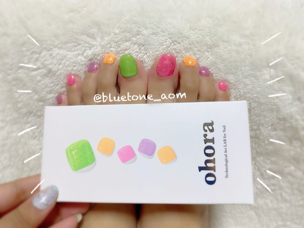 セミキュアジェルネイル(ペディキュア)/ohora/ネイルシールを使ったクチコミ(1枚目)