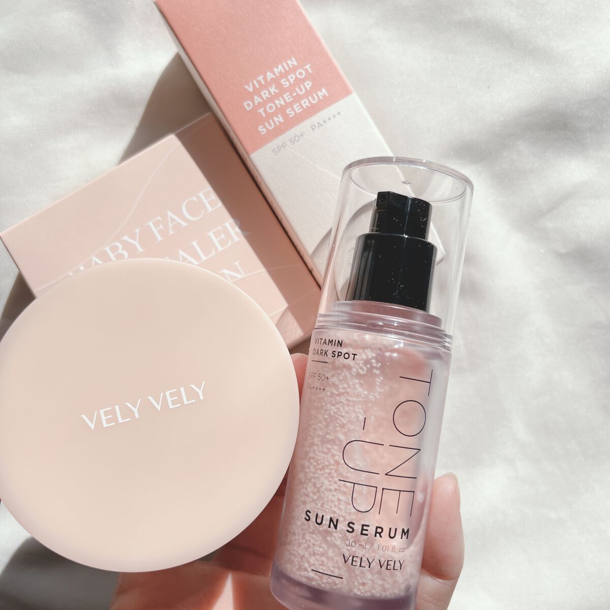 ビタミントーンアップサンセラム/VELY VELY/日焼け止めローションを使ったクチコミ(2枚目)
