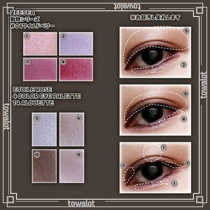 エトワルローズ 4色アイシャドウ 14 アルエット/Étoile Rose/アイシャドウパレットを使ったクチコミ(2枚目)