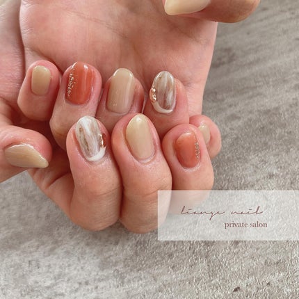 #リアンジェネイル,#柏ネイル,#ネイル,#ニュアンスネイル,#大人ニュアンスネイル,#夏ネイル,#テラコッタネイル,#ショートネイルのネイルデザイン