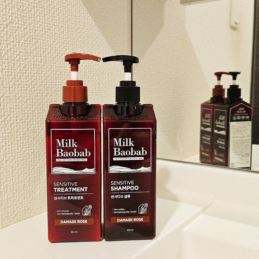 センシティブ シャンプー / トリートメント ダマスクローズ/ミルクバオバブ/市販シャンプーを使ったクチコミ（2枚目）