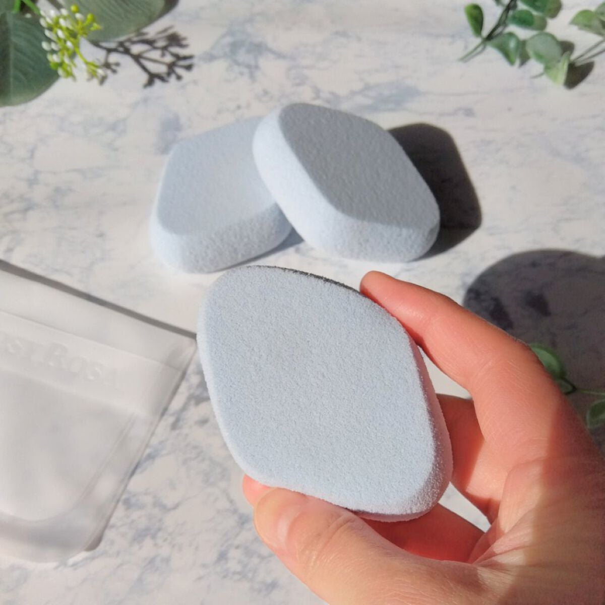 シフォンタッチスポンジN ダイヤ型 3P BL /ロージーローザ/パフ・スポンジを使ったクチコミ(3枚目)