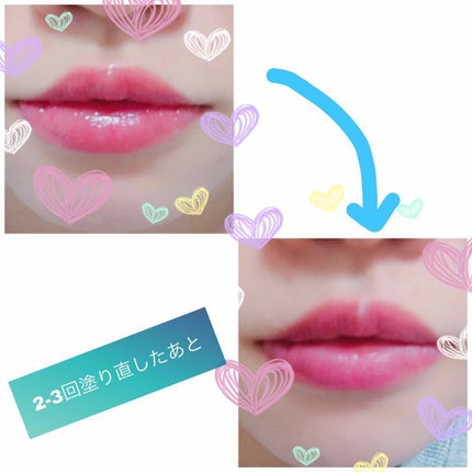 オールインワンルージュ 02 チェリーレッド/リトルレディ リュクス/リップグロスを使ったクチコミ(3枚目)