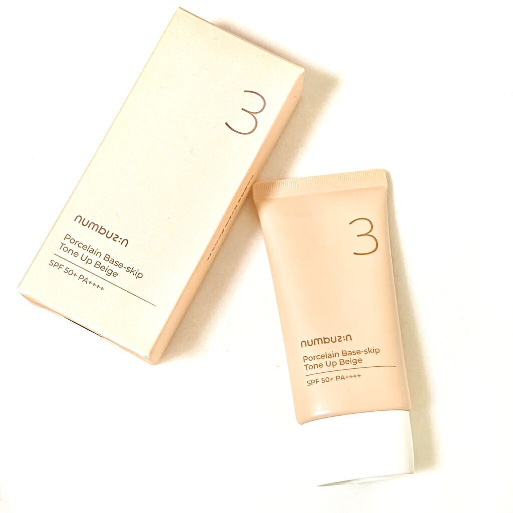 3番 ノーファンデ陶器肌トーンアップクリーム/numbuzin/化粧下地を使ったクチコミ(1枚目)