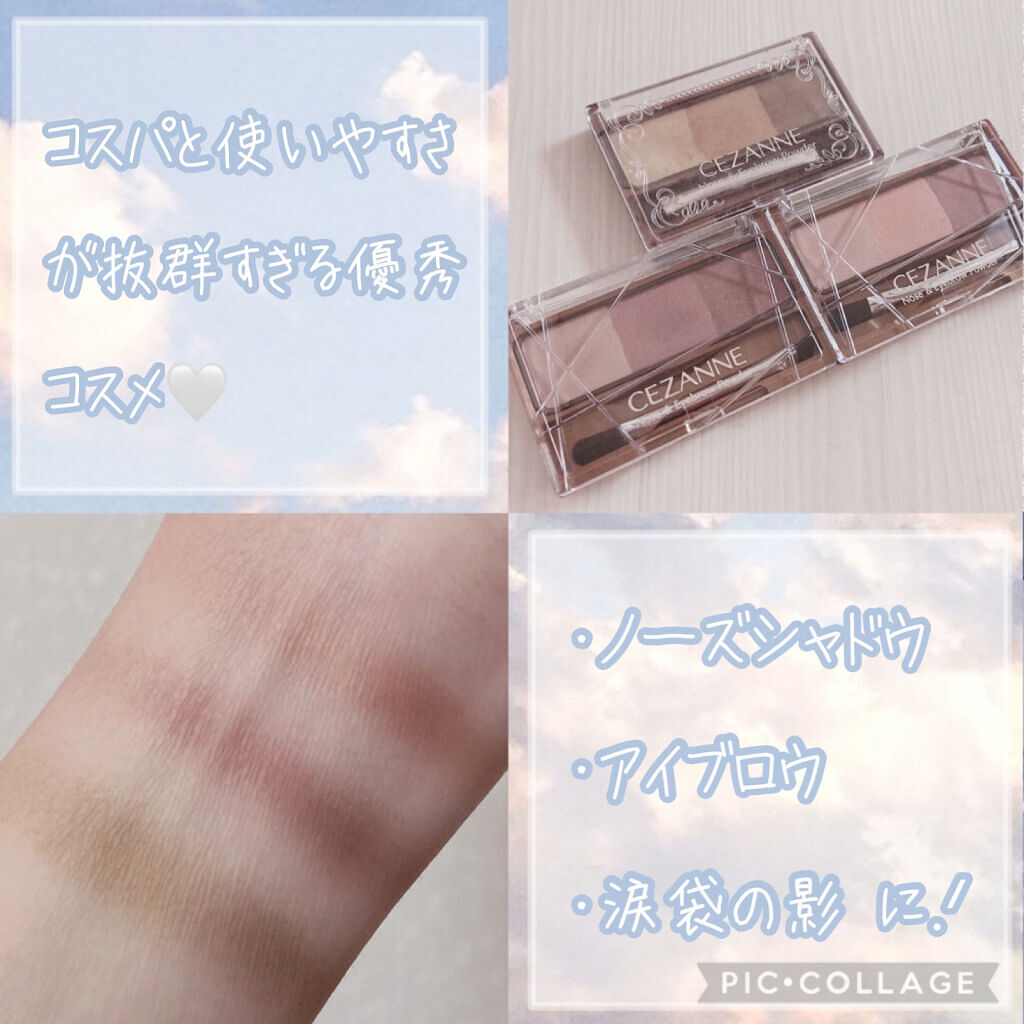 ノーズ＆アイブロウパウダー/CEZANNE/パウダーアイブロウを使ったクチコミ（3枚目）