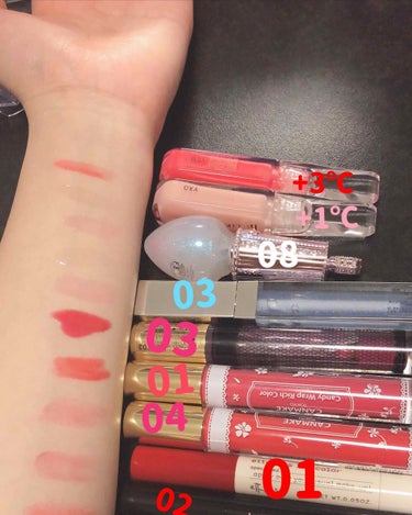 私が持っているリップ💄Part4
（1部引用文章あり）
↓↓↓↓
☆フローフシ
+3℃ 「内側から湧き出るような血色感を補う」というコーラルピンク
血色感の足りない唇にぴったりのカラー。その肌なじみのよ