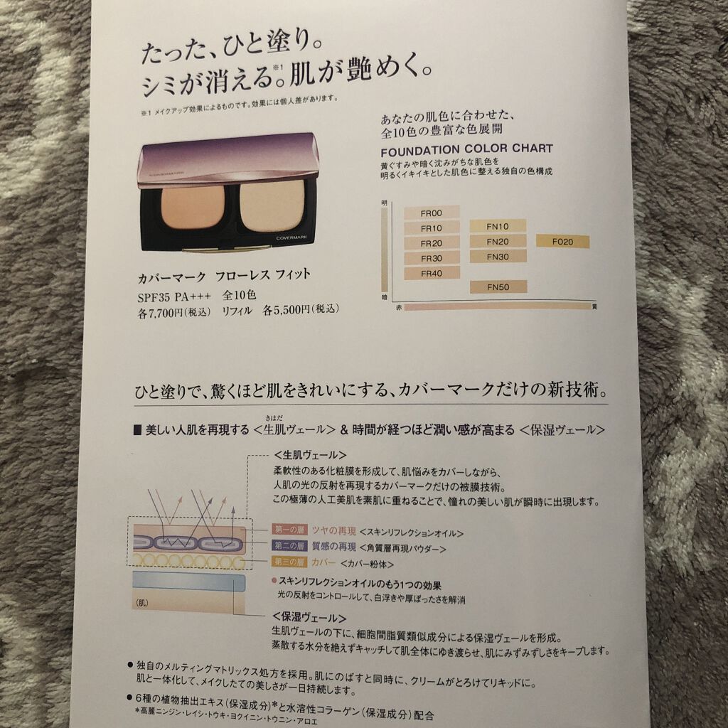 フローレス フィット FN20/COVERMARK/クリーム・エマルジョンファンデーションを使ったクチコミ（3枚目）