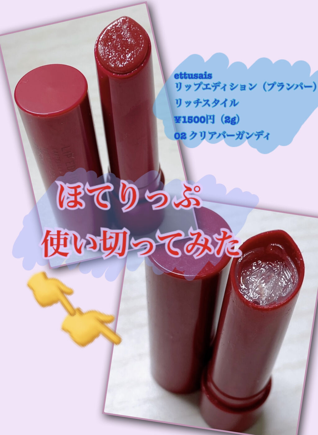 エテュセ リップエディション（プランパー）リッチスタイル/ヘルシースタイル/ettusais/リップケアを使ったクチコミ（1枚目）