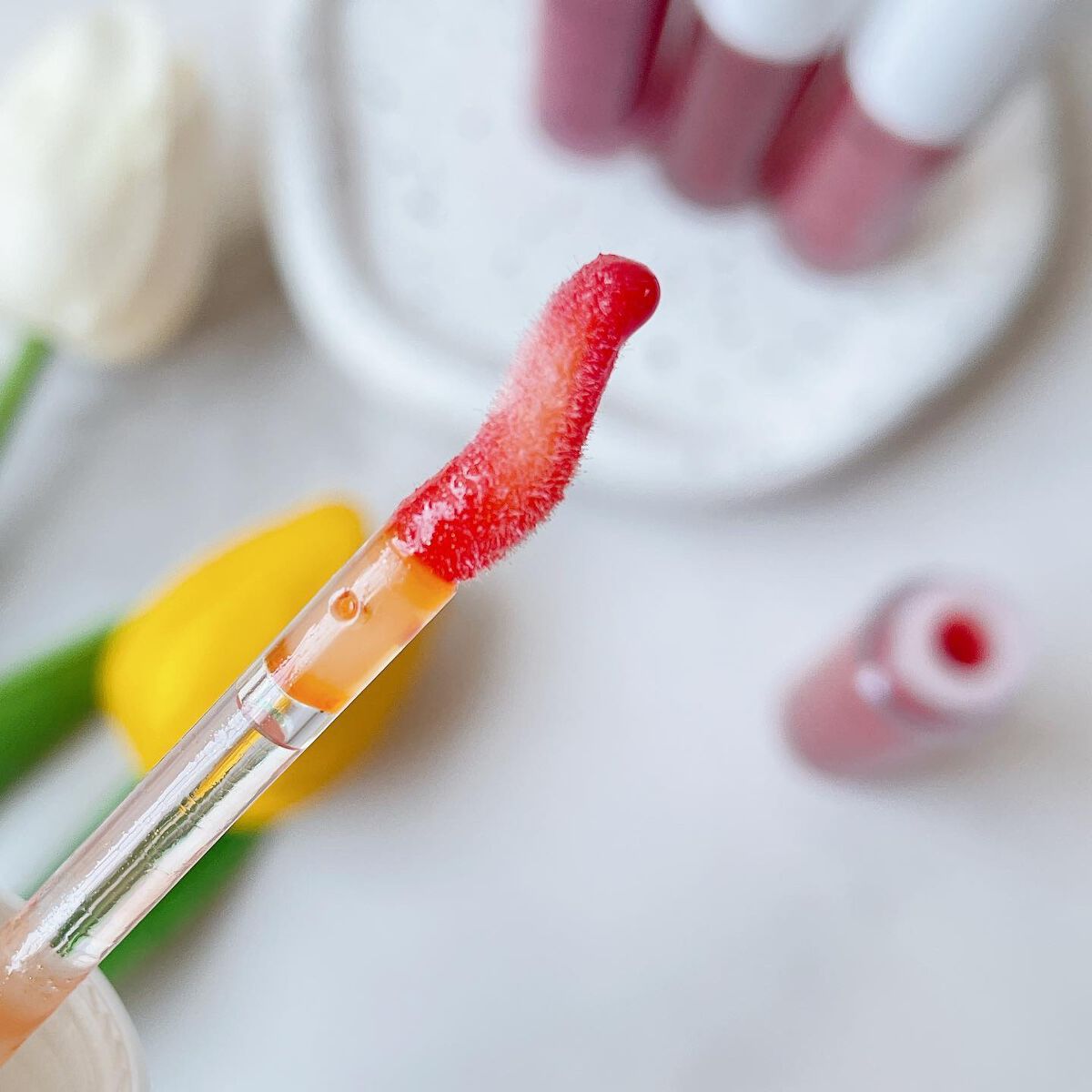 オーガニックリップアップルージュ 02 マンダリンオレンジ/アクア・アクア/リップグロスを使ったクチコミ（3枚目）