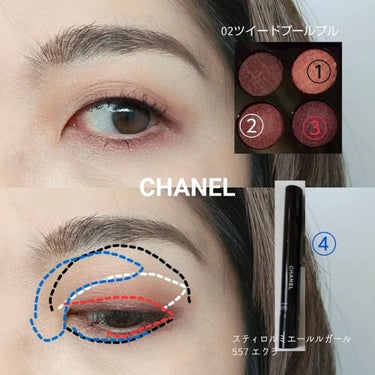 スティロ ルミエール ルガール 557 エクラ/CHANEL/リキッドアイシャドウを使ったクチコミ（3枚目）