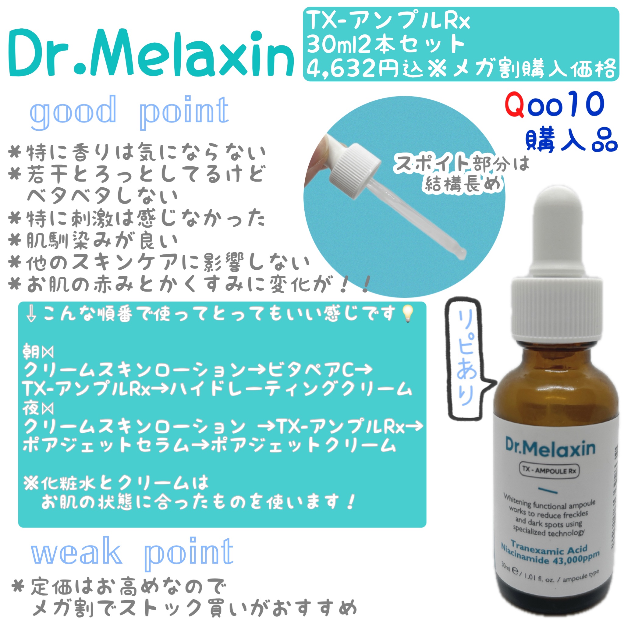 TX - AMPOULE Rx/Dr.Melaxin/美容液を使ったクチコミ（1枚目）