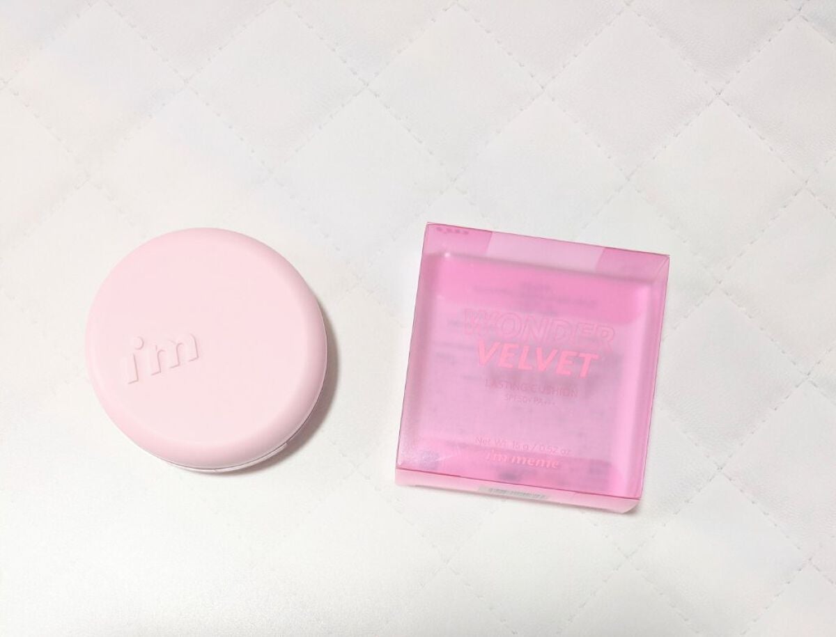 ワンダーベルベットラスティングクッション/i’m meme/クッションファンデーションを使ったクチコミ(2枚目)