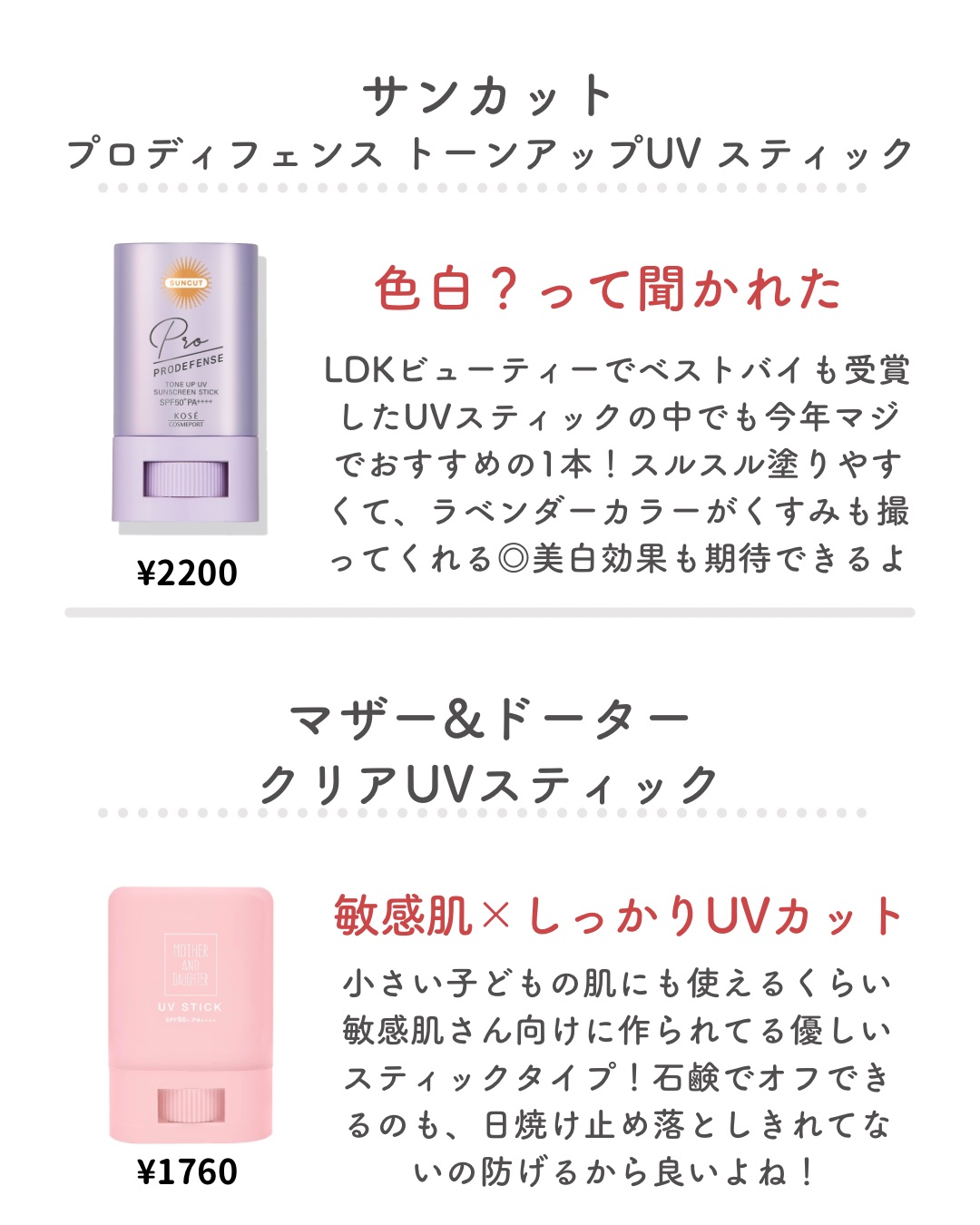 クリアUVスティック 【限定】ちびちびうさまるパッケージ/Mother&Daughter/日焼け止めスティックを使ったクチコミ（2枚目）