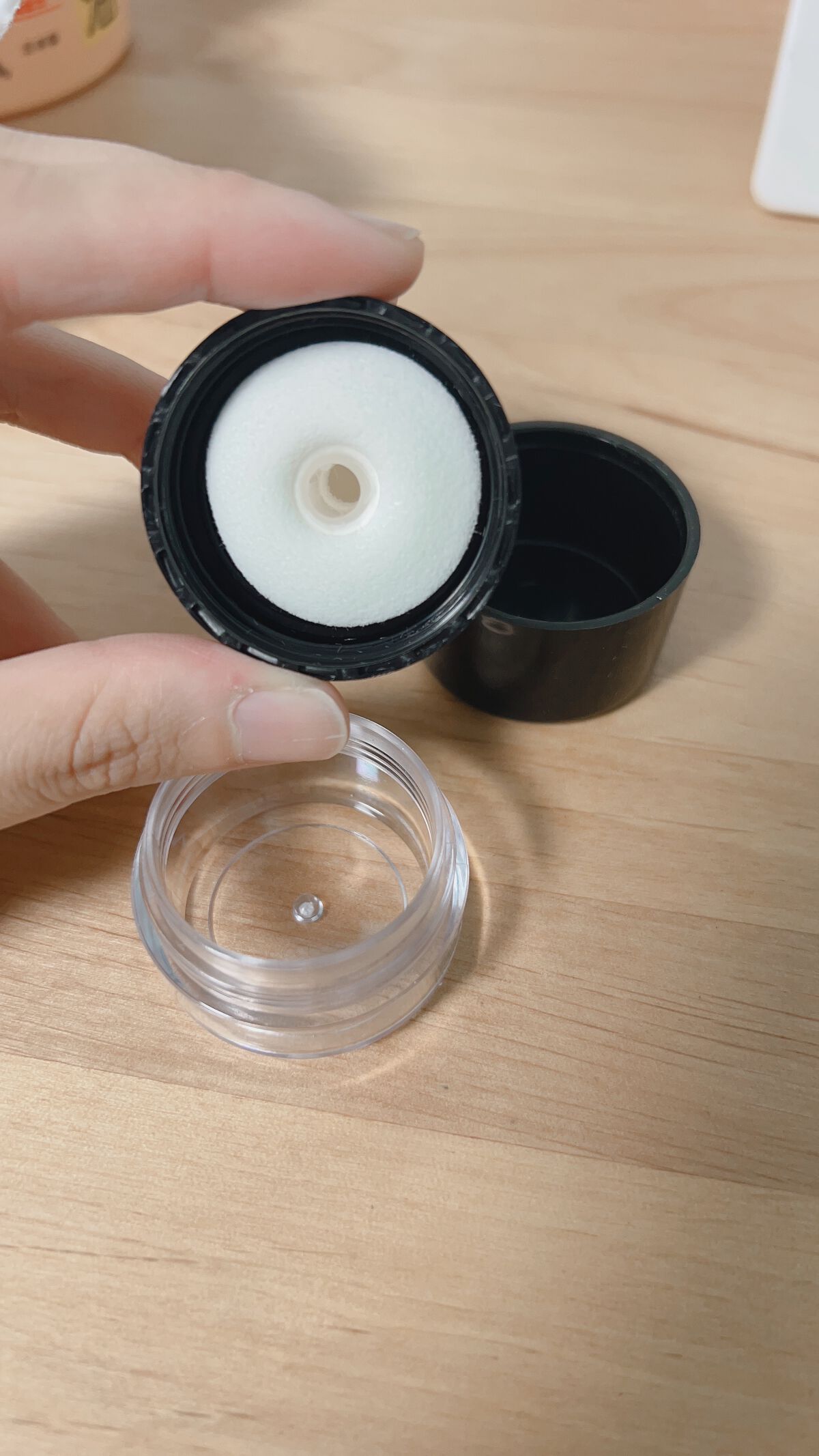 スポンジ付きチーク容器/DAISO/その他化粧小物を使ったクチコミ(3枚目)