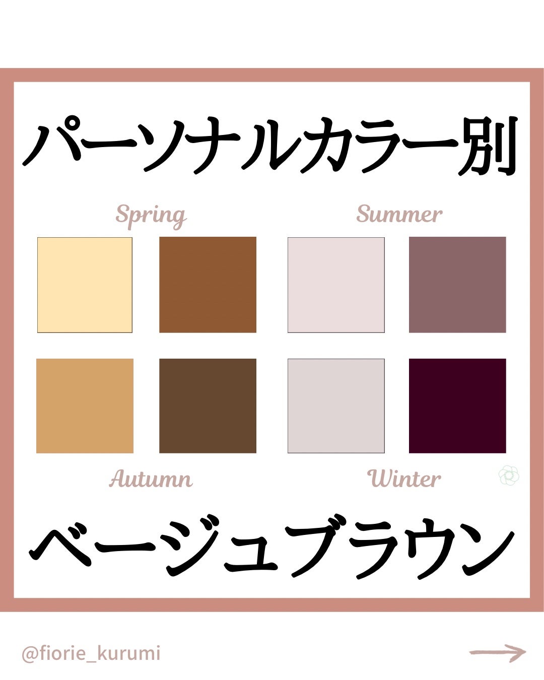 kurumi パーソナルカラーアナリスト on LIPS 「パーソナルカラー別おすすめベージュブラウン色選びのポイントはこ..」(1枚目)