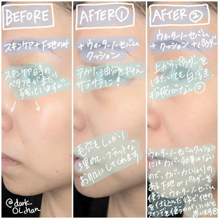 グラシアル バイオーム ウォーター ノーセバム クッション/parnell/クッションファンデーションを使ったクチコミ(4枚目)