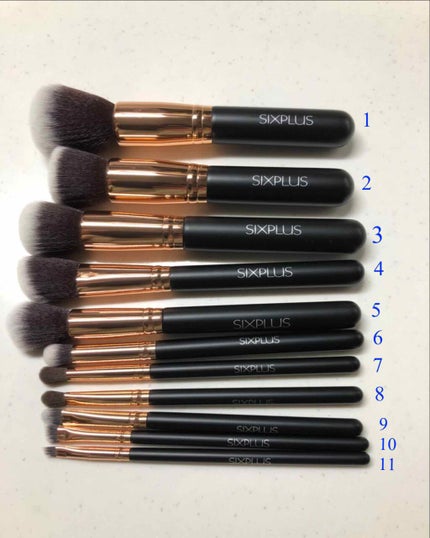貴族のゴールド メイクブラシ11本セット 化粧ポーチ付き/SIXPLUS/メイクブラシを使ったクチコミ(2枚目)