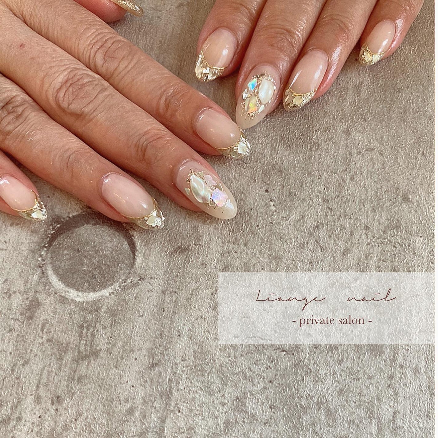 Yuki on LIPS 「.ガラスフレンチ❤︎.....Liangenail《リアンジ..」(1枚目)