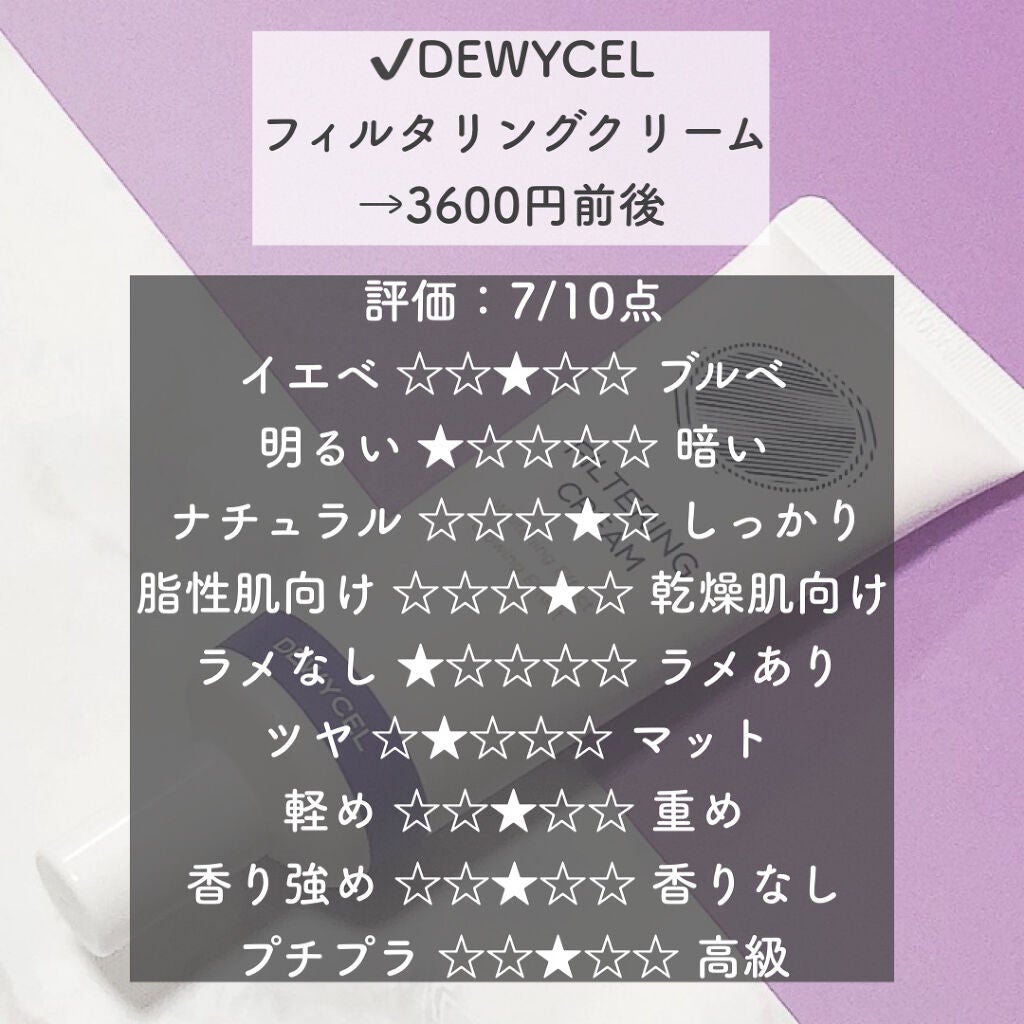 フィルタリングクリーム/DEWYCEL/日焼け止めクリームを使ったクチコミ(2枚目)