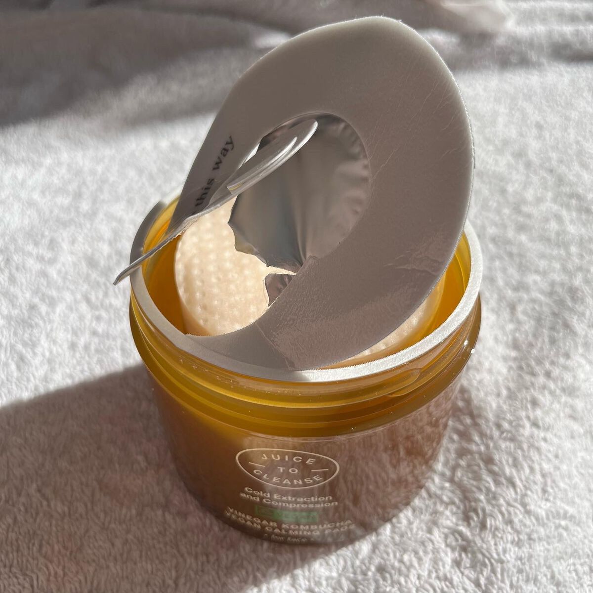 ビネガー コンブチャ ヴィーガン カーミングパッド/JUICE TO CLEANSE/トナーパッドを使ったクチコミ(2枚目)