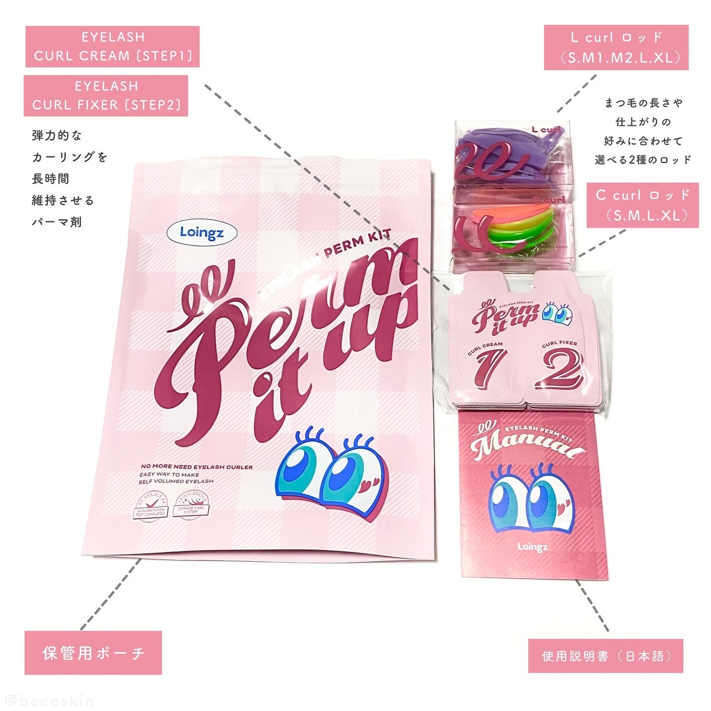 パーマイットアップアイラッシュパーマキット/Loingz/その他キットセットを使ったクチコミ(3枚目)