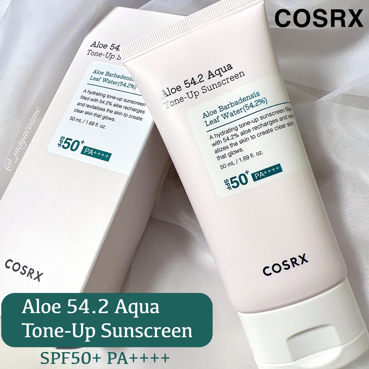 アロエ54.2アクアトーンアップUVクリーム　SPF50+ PA++++/COSRX/日焼け止めクリームを使ったクチコミ（1枚目）