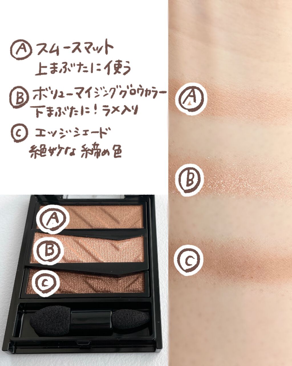 パーツリサイズシャドウ BR-1 ベージュブラウン/KATE/アイシャドウパレットを使ったクチコミ（3枚目）