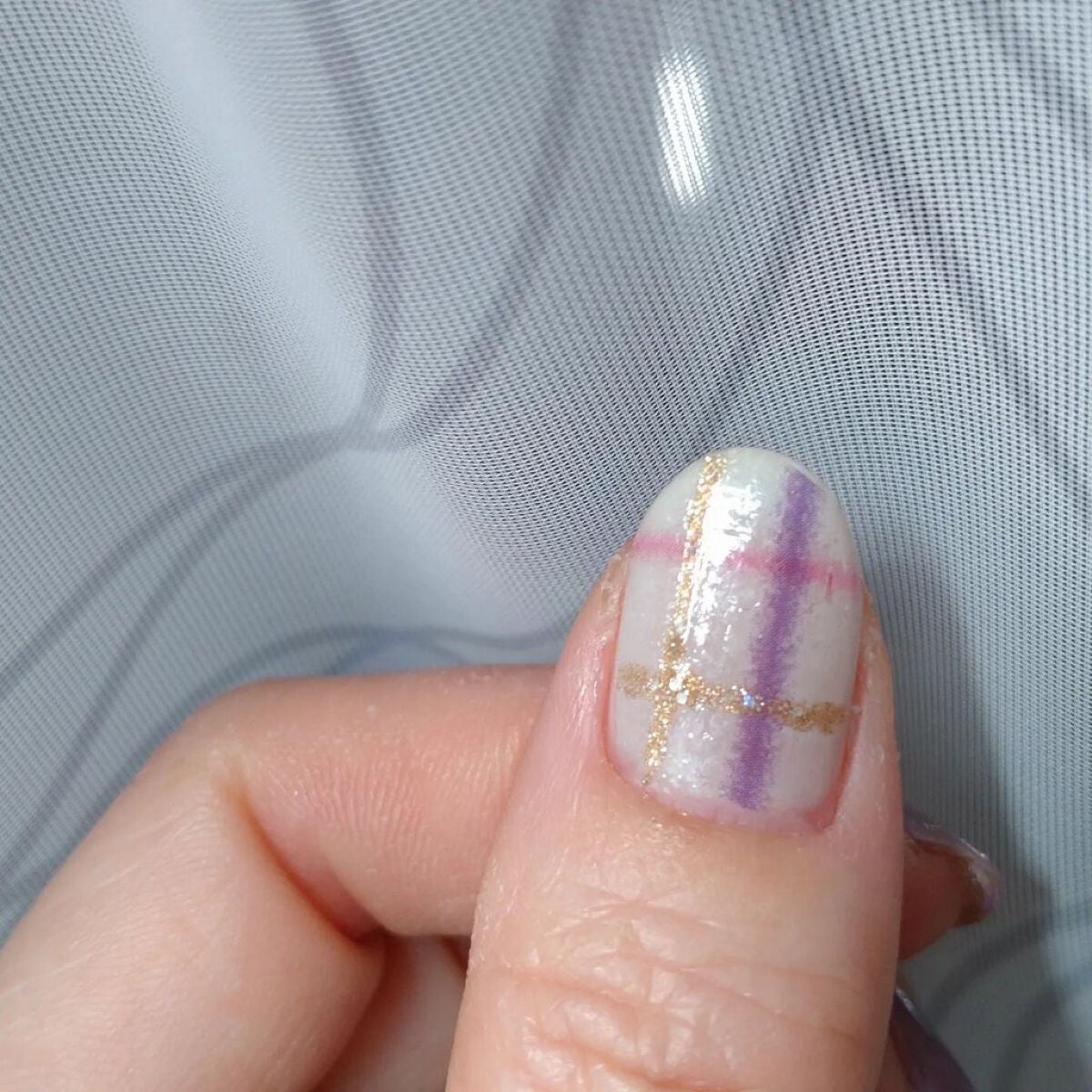 ミルクティ on LIPS 「✴✴#ニットチェックネイル🧶✴好きな色×好きなチェックで好きな..」(5枚目)