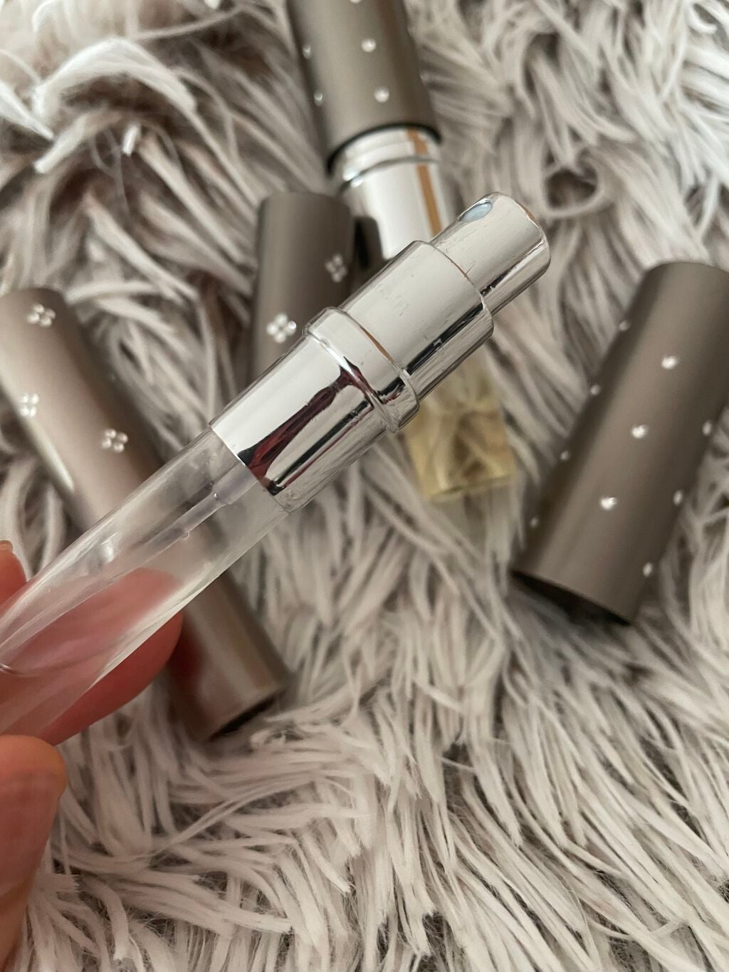 フラワーストーン付 香水スプレー容器/DAISO/その他化粧小物を使ったクチコミ(4枚目)