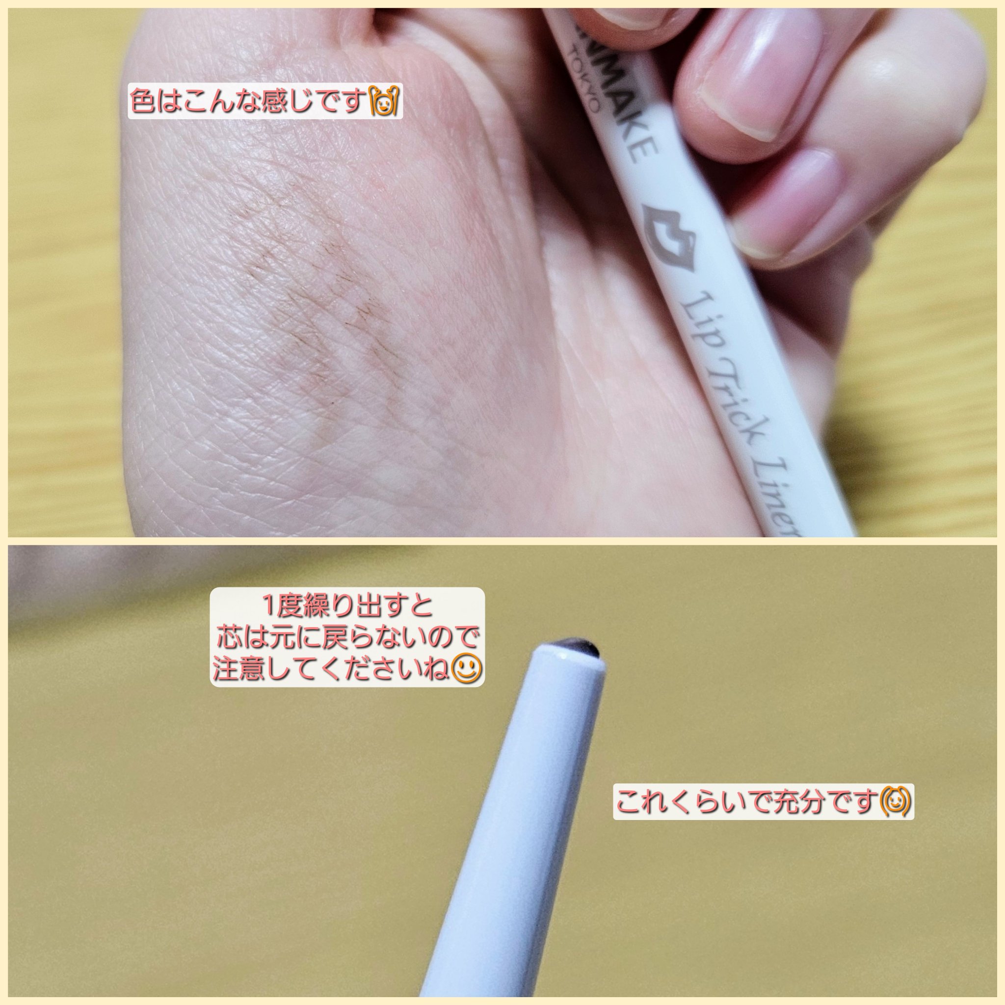 リップトリックライナー S02 惑わせブラウン/キャンメイク/リップライナーを使ったクチコミ（3枚目）