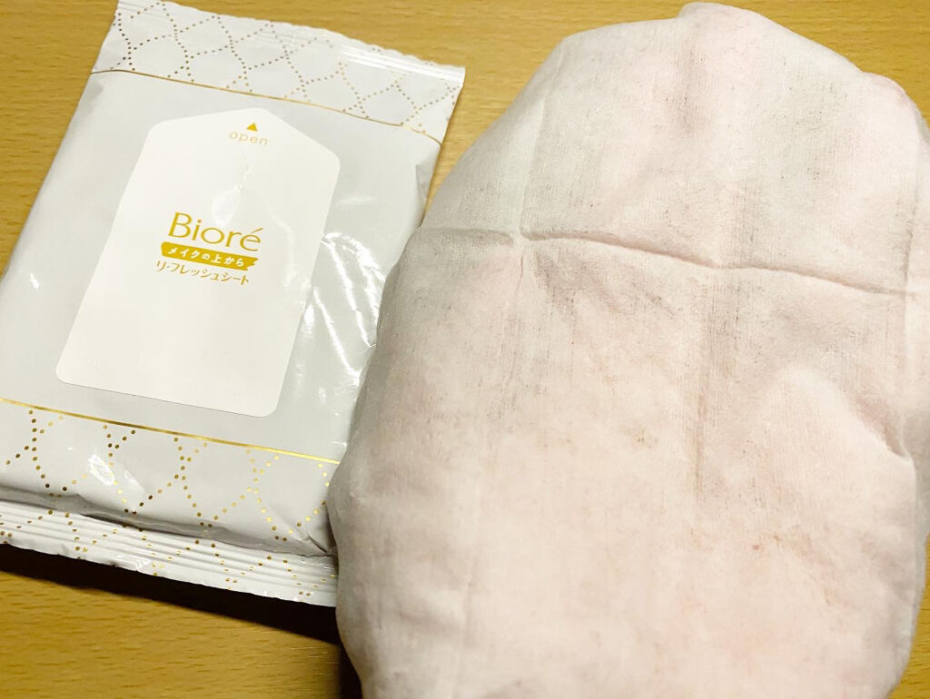 メイクの上からリフレッシュシート/ビオレ/フェイスシートを使ったクチコミ（3枚目）