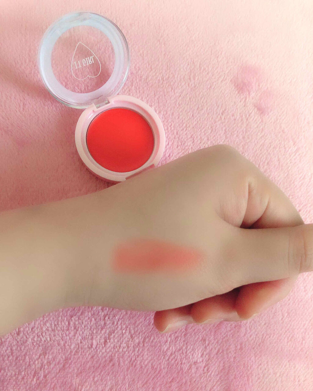 ダイソー×IT GIRL クリームチーク&リップ 目配せピーチ/DAISO/ジェル・クリームチークを使ったクチコミ（2枚目）