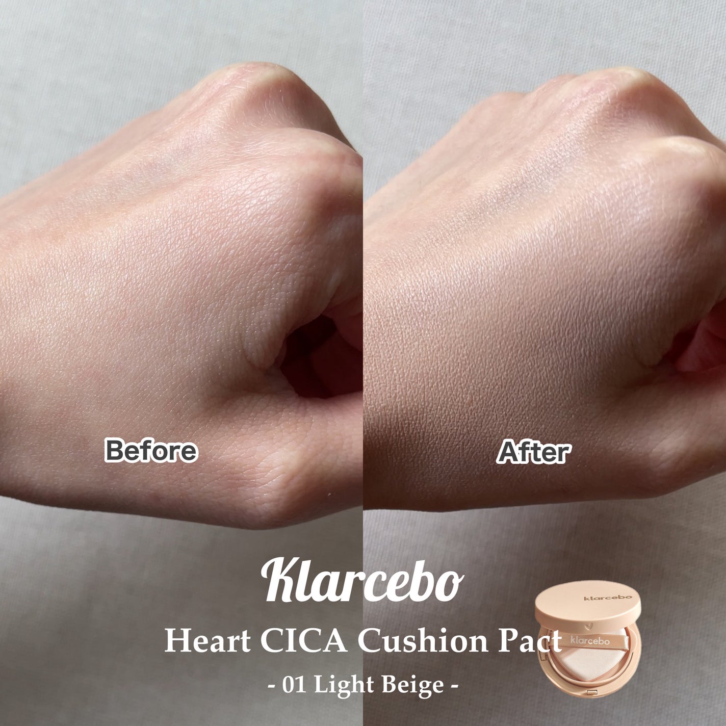 ハートシカクッション/klarcebo/クッションファンデーションを使ったクチコミ(6枚目)