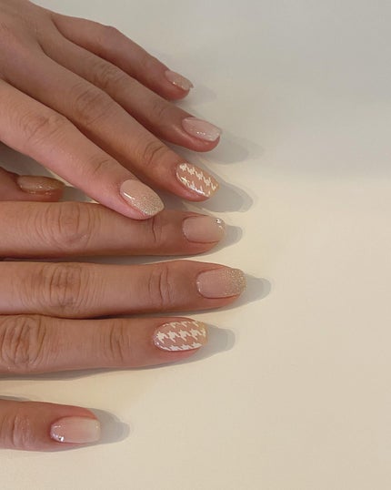 #福岡ネイル,#フレンチネイル,#韓国ネイル,#ワンホンネイル,#キラキラネイル,#ガーリーネイル,#ピンクネイル,#バレンタインネイル,#ツイードネイルのネイルデザイン